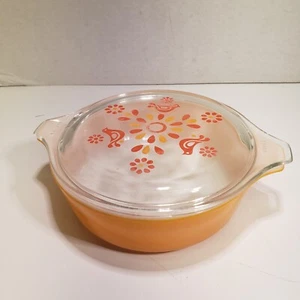 Vintage Pyrex Friendship rot/orange #471 1 PT KASSEROLLE Backform mit Deckel - Bild 1 von 11
