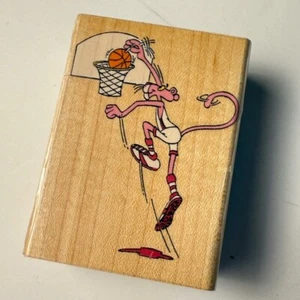 Pink Panther Basketball~Sports~RARE~Rubber Stamp (1995)~ 2"X 3"~Inkadinkado 4363 - Picture 1 of 9