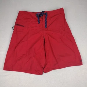 Mens Patagonia 30x10 Wavefarer Board Shorts Red Swim Trunk Zip Pocket Drawstring - Picture 1 of 8