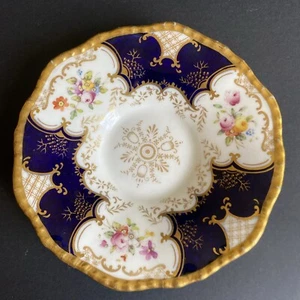 Coalport Bone China Saucer Replacement Cobalt Blue Heavy Gold Hand Painted - Picture 1 of 6