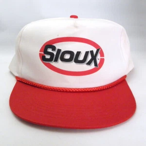 VTG SIOUX Snapback Trucker Hat Cap Snap On Power Tools Farm Country Rope Brim - Picture 1 of 8