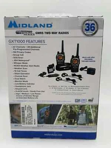 Midland GXT1000 GMRS Radio Walkie Talkie z dodatkowymi akumulatorami. 36 mil zasięg - Zdjęcie 1 z 3
