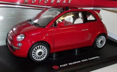 Motormax 1/18 Scale - 79164 Fiat Nuova 500 Cabrio red - Image 1 of 3