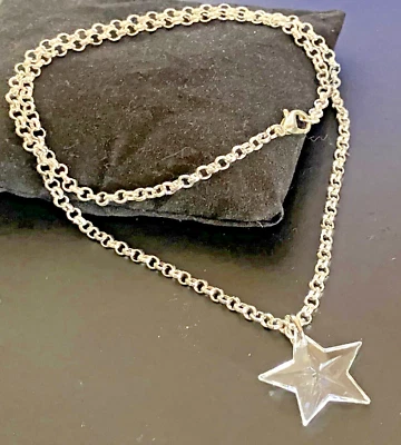 Collana Swarovski da donna con ciondolo stella catenina girocollo lunga 45 cm - Immagine 1 di 4