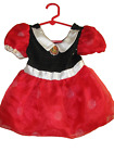 Disney Store Minnie Mouse Baby Girl 6-12 M Costume Dress Red & Black Bodysuit 