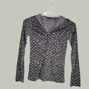 Volcom Womens Shirt XS Hooded Top Long Sleeve Button Closure Lightweight - Picture 1 of 4