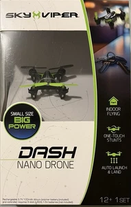 Sky Viper Dash Nano Drone Indoor Flying Black/Green - - Picture 1 of 6