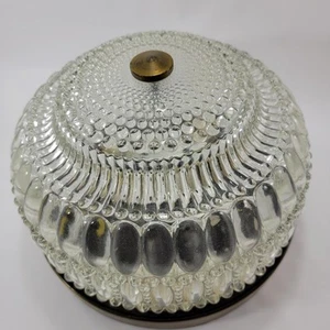 Vintage Mid Century Art Deco Ceiling Light Fixture glass Hobnail Oval Dots 10" - Picture 1 of 14