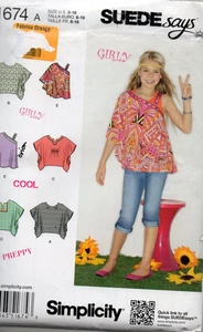 SIMPLICITY 1674 TOP FANTASIA CUCITO BAMBINA TAGLIA 8-16 non tagliato - Foto 1 di 1