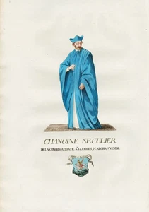 Canonici Regolari San Giorgio Alga Venezia Traje Aquatinta Grabado 1778 - Picture 1 of 1