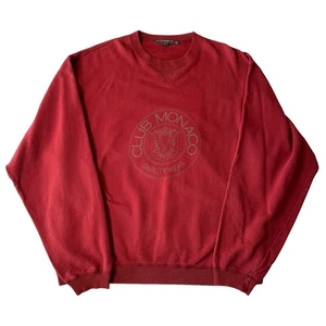 VTG Club Monaco Heritage Crest Crewneck Sweater RED Canada 90s Y2K Size XL - Picture 1 of 10