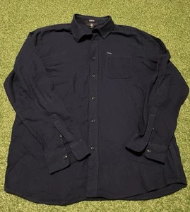 Volcom Flannel Shirt XL Blue Solid Classic Fit 100% Cotton Navy - Picture 1 of 7