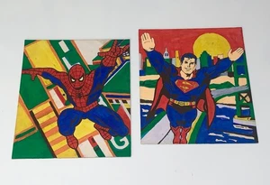 Pintura de superhéroes de los años 70 por números pinturas Spider-man y Superman - Imagen 1 de 4