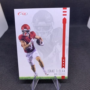 2025 Isaac Teslaa Sage Red Parallel Rookie Card #78 Lions Arkansas Razorbacks - Picture 1 of 2