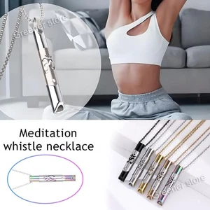 Stress Anxiety Relief Necklace Mindfulness Breathing Calming Chain Stop Smoking - Picture 1 of 17