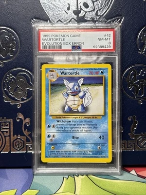 Pokemon 1999 PSA 8 NM-MT Base Set Wartortle Evolution Box ERROR - Image 1 of 2