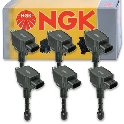 6 pc NGK Ignition Coils for 2009-2019 Nissan Murano 3.5L V6 Spark Plug Wire au - Image 1 of 4
