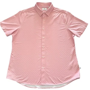 7 Diamonds Men's 4 Way Stretch Short Sleeve Button Down Shirt Size XL Pink EUC - Picture 1 of 7