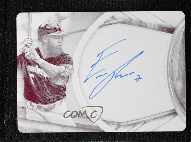 2018 Topps Tribute Printing Plate Magenta 1/1 Eric Thames #TA-ET Auto ow6 - Image 1 of 3