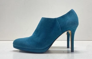 LK Bennett Women's Blue Suede Doris High Heel Booties Size 6.5 - Picture 1 of 7