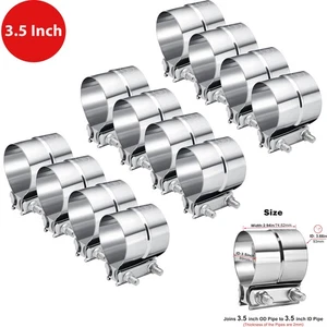 Abrazadera de escape de junta de regazo de acero inoxidable de 4/8x 3,5" pulgadas para tubo silenciador Catback - Imagen 1 de 10