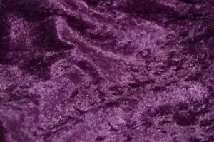 Velvet Panne Crushed Backdrop Velour Stretch Fabric 60" Wide Plum - Picture 1 of 1