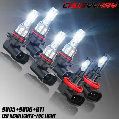 Para For Toyota Sienna 2011-2017 -Kit de faros delanteros LED + focos antiniebla - Image 1 of 4