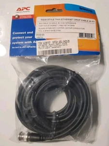 25 ft. APC BNC male to BNC male 50 ohm RG58 Cable Thin Ethernet Drop NOS - Picture 1 of 5