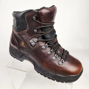 Rocky Mobilite 7114 Mens Work Boots Size 8 M Brown Leather Waterproof 6" - Picture 1 of 10