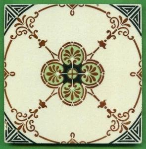 Jugendstil Fliese, Art Nouveau Tile, Tegel, Villeroy & Boch Mettlach, Ornament - Bild 1 von 2