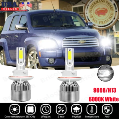 Kit de faros LED blancos 9008 para Chevy HHR 2006-2011 - 2X 6000K bombillas altas/bajas Foto 1 de 4