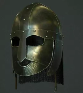 Medieval Helmet Costume Wearable Armour Viking Chainmail Crusader Chain Armor - Picture 1 of 3