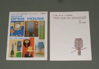2 винтажные книги макраме со смешанными узорами вешалки для растений настенные подвески декор кошельки - Изображение 1 из 2