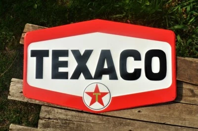 Texaco Hexagon Embossed Tin Metal Sign - Gasoline & Motor Oil - Star Gas Station - Image 1 of 4