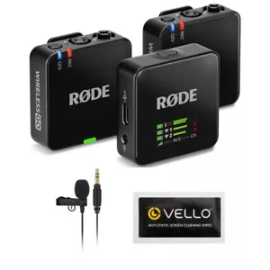 RODE Wireless GO Gen 3 Mic Czarny z mikrofonem Rode GO 2-pak, pakiet chusteczek antystatycznych - Zdjęcie 1 z 12