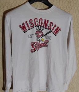 Wisconsin Badgers Softball EST. 1996 Long Sleeve T-Shirt Mens Large University - Picture 1 of 3