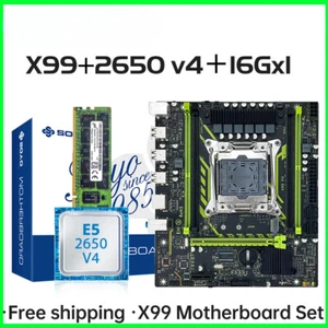 Motherboard Set with Intel Xeon E5 V4 CPU & Dual-channel DDR4 16Gx1 2133MHz RAM - Picture 1 of 13