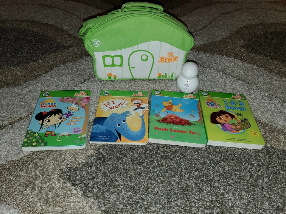 Leapfrog Tag Junior 4 Books/Purple & White Reader/Carrying Case - Image 1 of 4