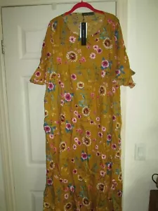 KAFTAN STYLE LITE WEIGHT 100% COTTON MULTI COLORS 44 IN BUST ZANZEA DRESS - Picture 1 of 3