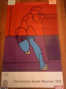 1972 Valerio Adami (Edition 3) Munich Olympic Poster ORIGINAL Art 25" x 40" - Picture 1 of 4