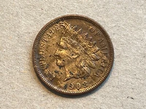 1908-S Indian Head Cent Penny - XF Details Corrosion Spots - As Is - Ships Free! - Picture 1 of 6