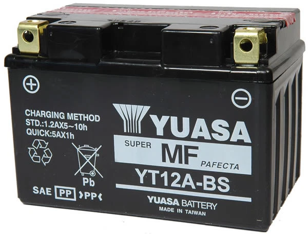 Yuasa Maintenance Free Battery 2003-2010 Suzuki SV650A, SA Size: YT12A-BS - Image 1 of 1