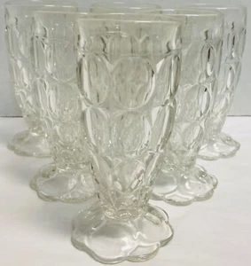 *6*Vintage*Jeannette*Mid Century*Thumbprint*Glasses* 10oz*24240B S61 - Picture 1 of 4
