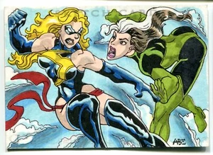 Captain Ms Marvel Rogue Marvel Premier UD ANTHONY ESCARTIN ABE Sketch 1/1 Card - Picture 1 of 2