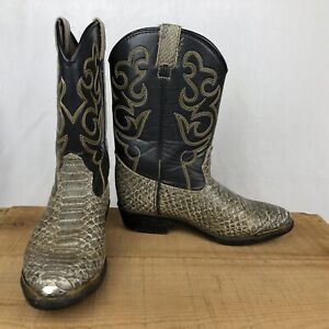 Smoky Mountain KIDS Size 2 Faux Python Snake Cowboy Boots 9.25” TOTAL Length