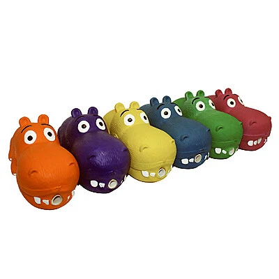 Multipet 61012 Hippo Latex Dog Toy, Assorted, 8-In. - Quantity 3 - Image 1 of 2