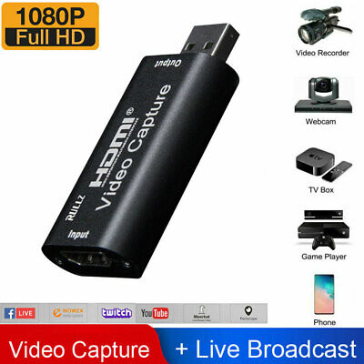 HDMI To USB 2.0 Video Capture Card 1080P HD Recorder Game/Video Live Streaming • 7.99£