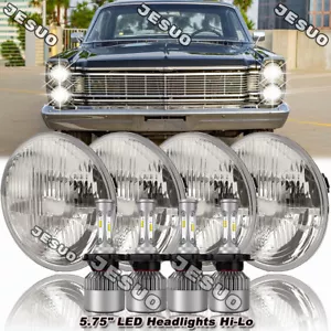 For Ford Galaxie 500 1962-1974 4pcs 5.75" 5-3/4inch Round LED Headlights Upgrade - Picture 1 of 16