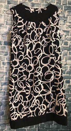 Abito Alyx bianco e nero senza maniche lunghezza ginocchio taglia 12