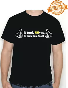 T-shirt / maglietta 80° compleanno / ci sono voluti 80 anni festa / Natale / matrimonio / taglia XL - Foto 1 di 12